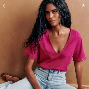 Sezane Pink Short Sleeve Tee